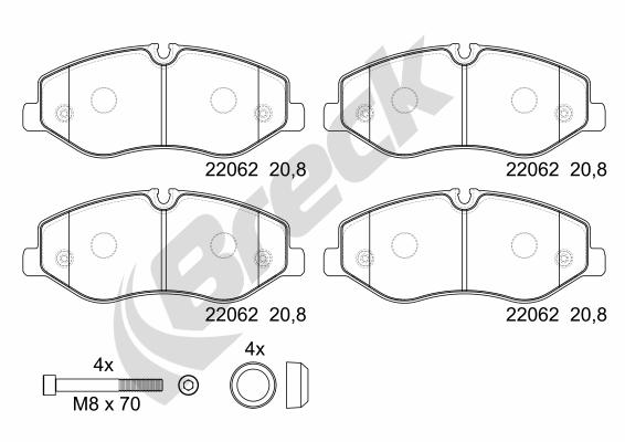 Set placute frana,frana disc 22062 00 703 00 BRECK